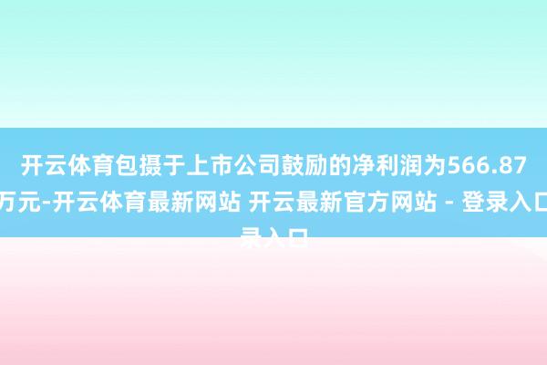 开云体育包摄于上市公司鼓励的净利润为566.87万元-开云体育最新网站 开云最新官方网站 - 登录入口