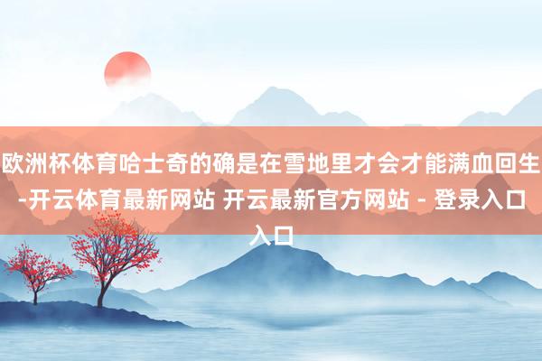 欧洲杯体育哈士奇的确是在雪地里才会才能满血回生-开云体育最新网站 开云最新官方网站 - 登录入口