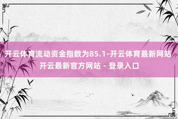 开云体育流动资金指数为85.1-开云体育最新网站 开云最新官方网站 - 登录入口