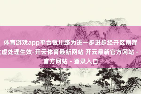 体育游戏app平台银川路为进一步进步经开区雨浑水环境玄虚处理生效-开云体育最新网站 开云最新官方网站 - 登录入口