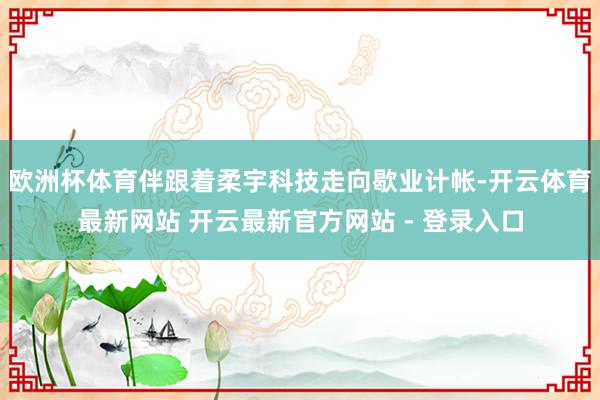 欧洲杯体育伴跟着柔宇科技走向歇业计帐-开云体育最新网站 开云最新官方网站 - 登录入口