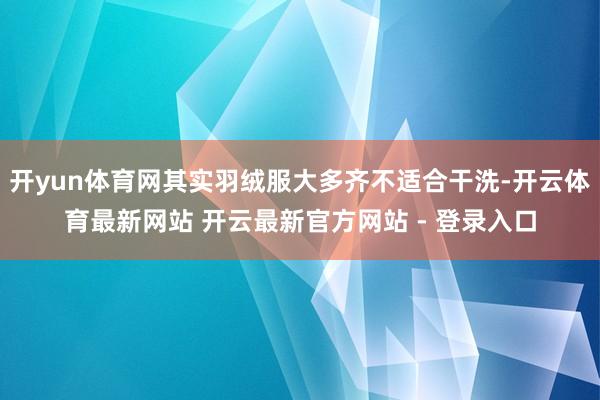 开yun体育网其实羽绒服大多齐不适合干洗-开云体育最新网站 开云最新官方网站 - 登录入口