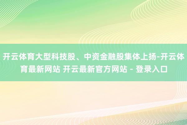 开云体育大型科技股、中资金融股集体上扬-开云体育最新网站 开云最新官方网站 - 登录入口