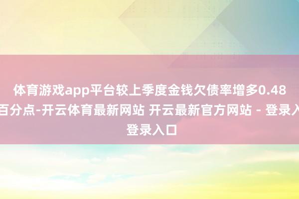 体育游戏app平台较上季度金钱欠债率增多0.48个百分点-开云体育最新网站 开云最新官方网站 - 登录入口