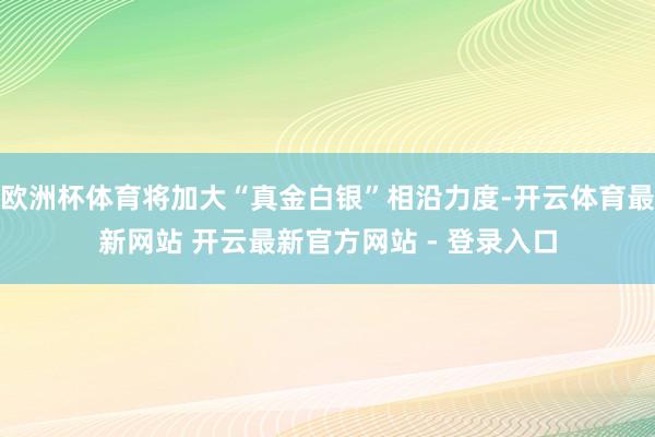 欧洲杯体育将加大“真金白银”相沿力度-开云体育最新网站 开云最新官方网站 - 登录入口