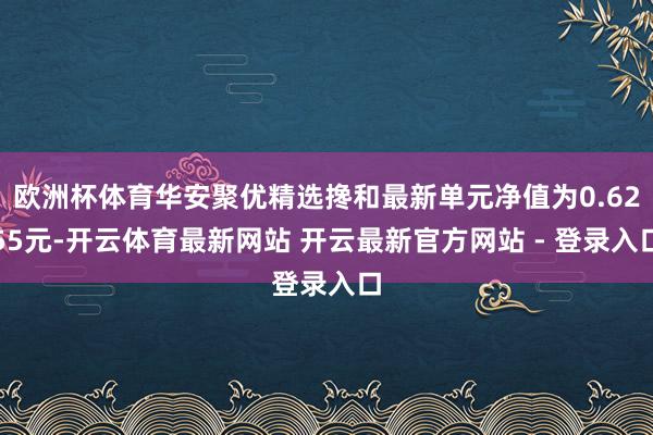 欧洲杯体育华安聚优精选搀和最新单元净值为0.6255元-开云体育最新网站 开云最新官方网站 - 登录入口