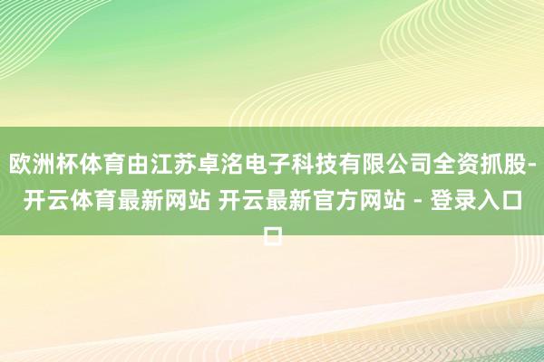 欧洲杯体育由江苏卓洺电子科技有限公司全资抓股-开云体育最新网站 开云最新官方网站 - 登录入口